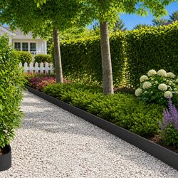 Steel Garden Edging 20 Pieces 103 x 15 cm Black Flexible Landscape Borders