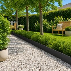Flexible Black Landscape Edging - 20 Steel Pieces, 103cm