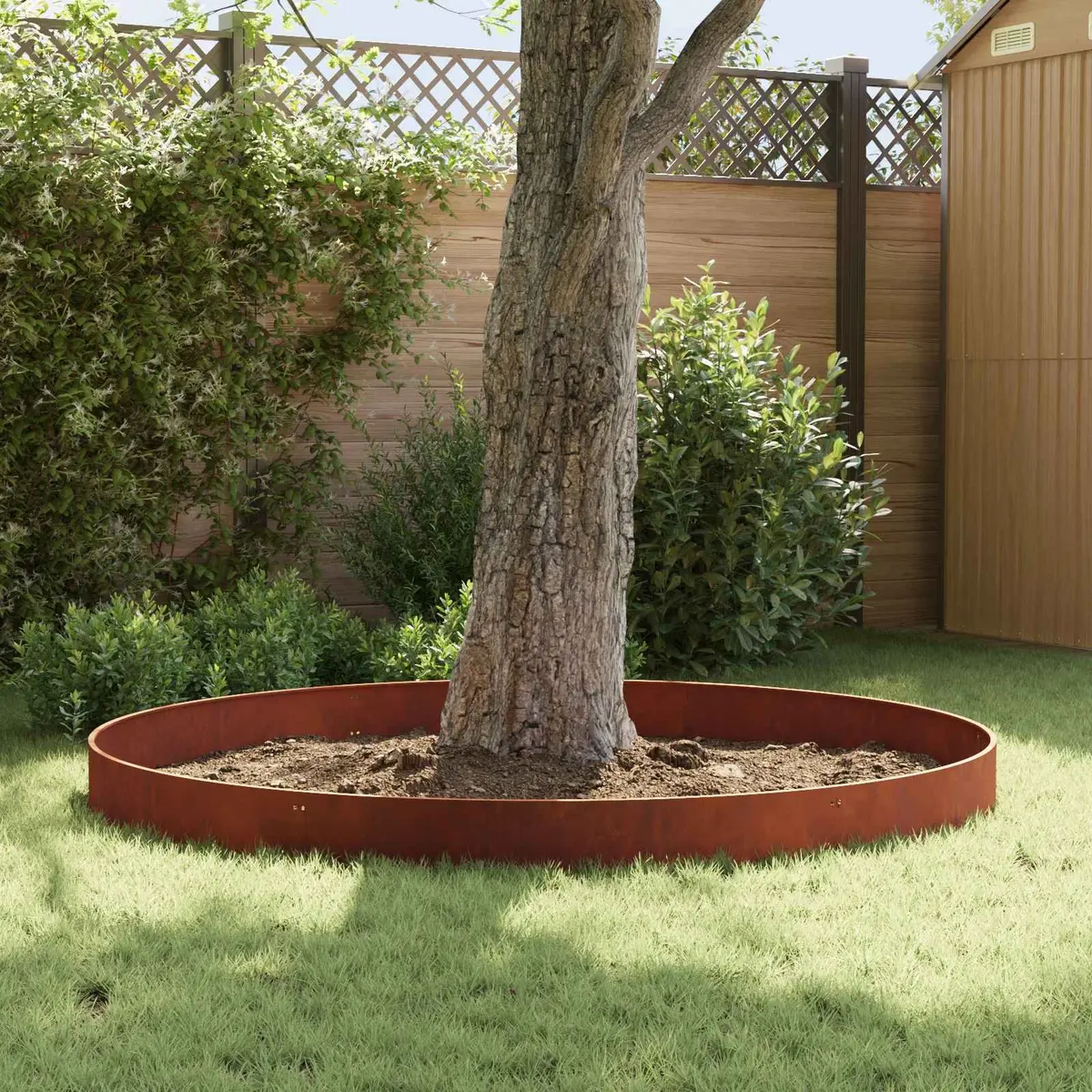 Garden Lawn Edging 10 Piece Bent Top Steel Border Edge Rusty 103x20cm