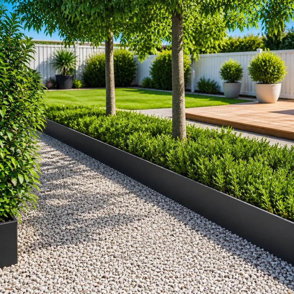 Garden Lawn Edging 20 Pieces Steel Black Flexible Landscape Border 103cm x 30cm