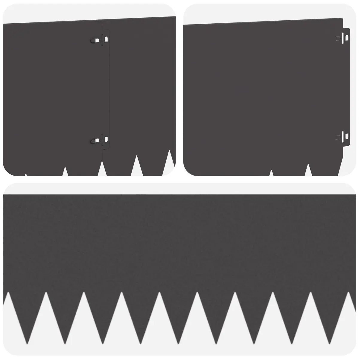 Garden Lawn Edging 20 Pieces Steel Black Flexible Landscape Border 103cm x 30cm