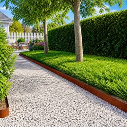 Garden Edging Border Steel Set of 10 for Lawn and Flower Beds