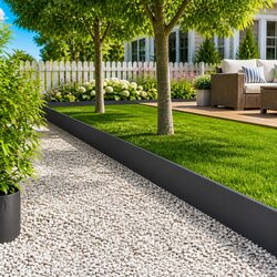 Garden Lawn Edging Steel 10 pcs 103 x 30 cm Black Landscape Border Barrier