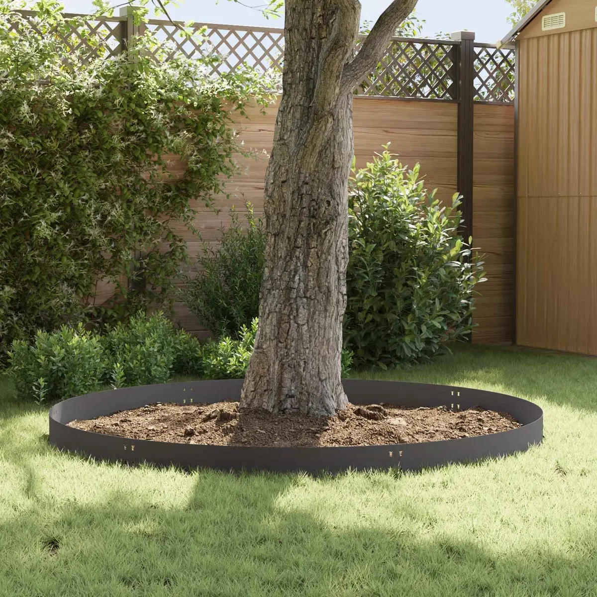 Steel Lawn Edging 10 Pieces 100 x 20 cm Garden Border Landscape Barrier Black