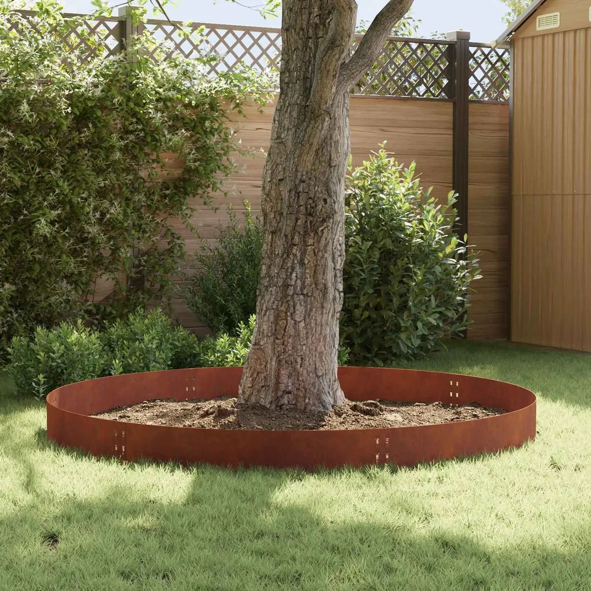 Garden Lawn Edging 10 Piece Steel Borders Flexible Rusty Brown