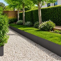 Garden Lawn Edging Steel Border 10 pcs 100 x 30 cm Black Landscape Barrier