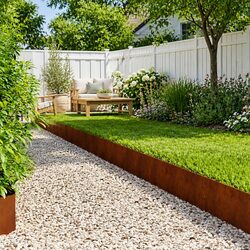Enhance Your Garden with Brown Steel Lawn Edging - 10 Pcs