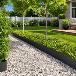 Garden Lawn Edging Steel Borders 10 Pieces Black Landscape Edging Strips