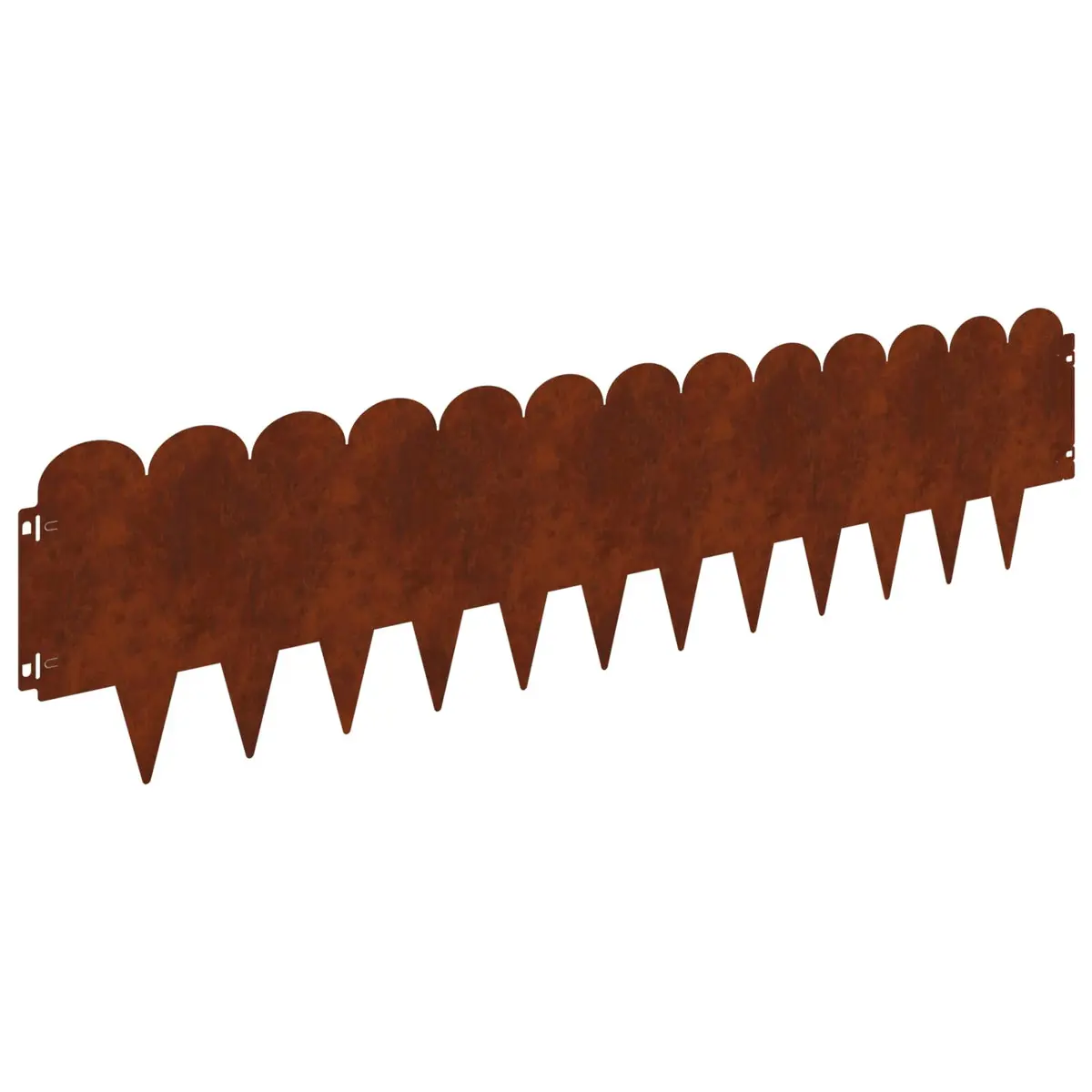 Garden Lawn Edging Steel 20 Pieces Landscape Border Outdoor Rusty Brown Flexible