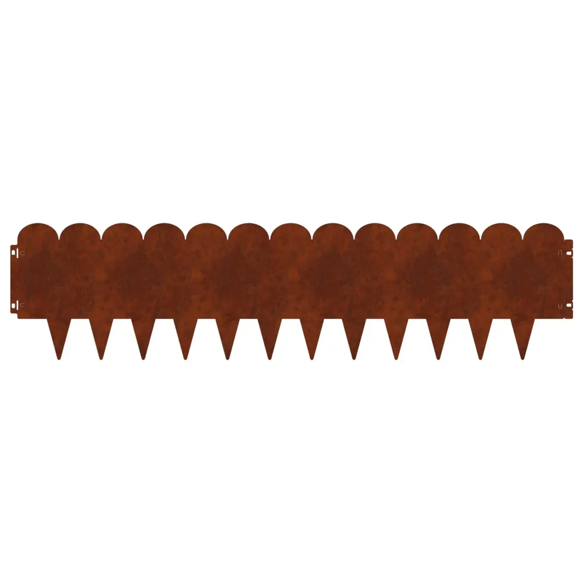 Garden Lawn Edging Steel 20 Pieces Landscape Border Outdoor Rusty Brown Flexible