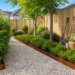 Flexible 20 Piece Steel Garden Lawn Edging in Rusty Brown