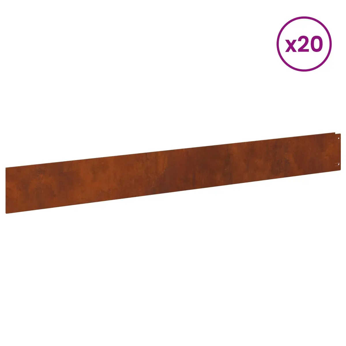 Garden Lawn Edging 20 pcs 100x12cm Steel Rusty Border with Top Fold Landscape
