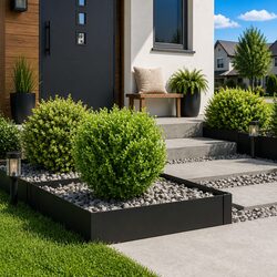 Enhance Your Garden with 4-Piece Black Steel Lawn Edging