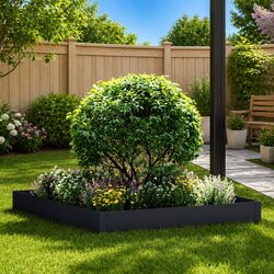 Black Powder-Coated Steel Edging for Gardens 100x100x20cm