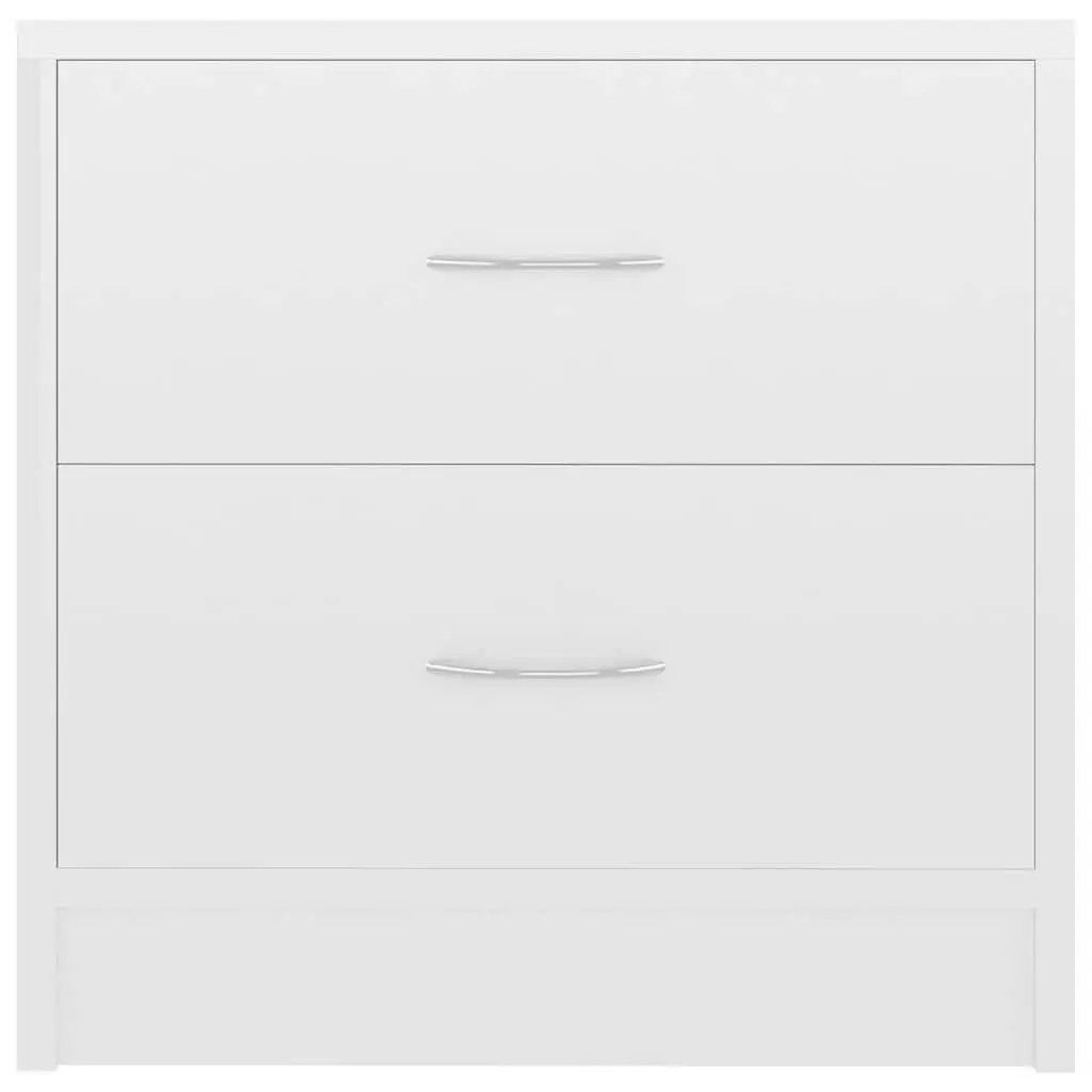 Bedside Cabinet 40cm High Gloss White 2 Drawer Nightstand Storage Chest