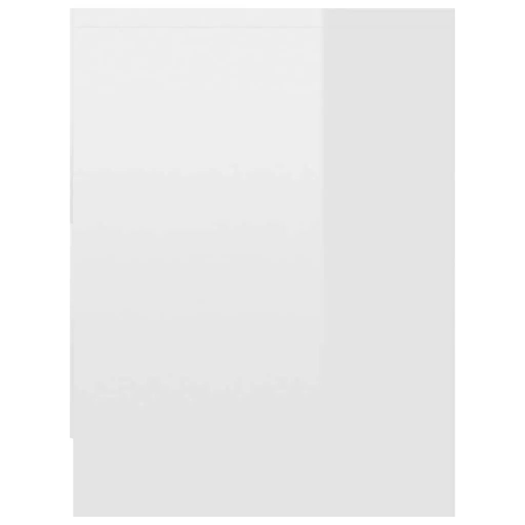 Bedside Cabinet 40cm High Gloss White 2 Drawer Nightstand Storage Chest