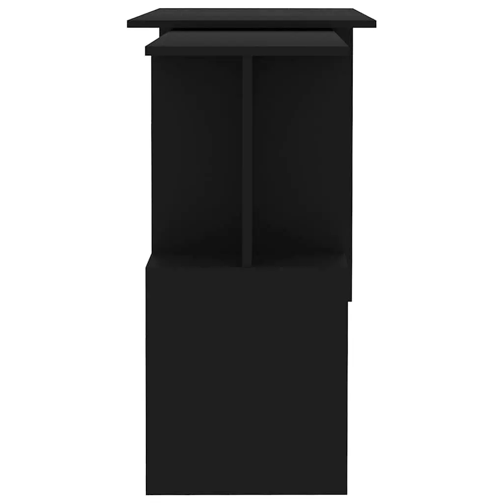 Corner Desk 200 x 50 x 76 cm Rotatable Black Office Workstation with Storage