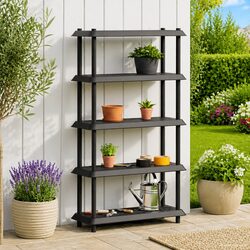 5-Tier Shelving Unit 100 x 40 x 177 cm Storage Rack Organizer Anthracite