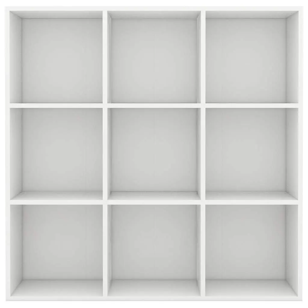 White Storage Shelving Unit 9 Compartment Book Cabinet Standing Bookcase
