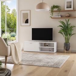 Stylish White Media Storage Unit for Home Enhancement