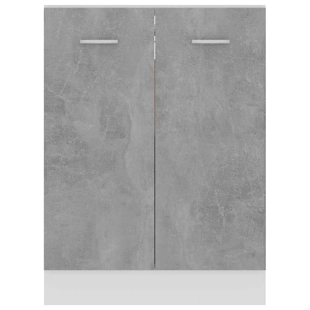 Grey Engineered Wood Bottom Cabinet with Two Doors and Shelves for Kitchen Storage and Organization