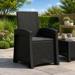 Reclining Garden Chair Anthracite Outdoor Seating Adjustable Backrest Patio