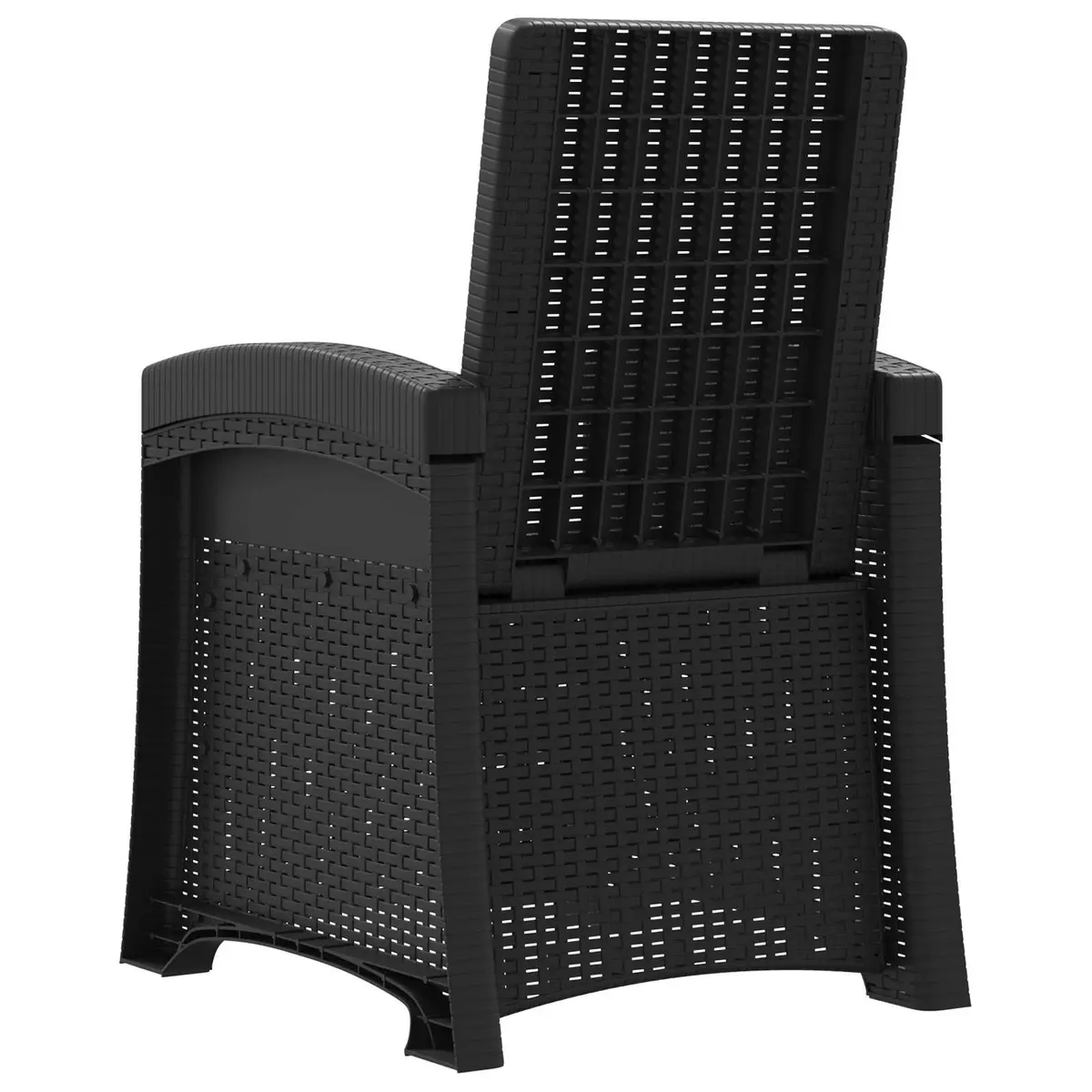 Reclining Garden Chair Anthracite 3 Position Adjustable Backrest Weather Resistant Outdoor Seating