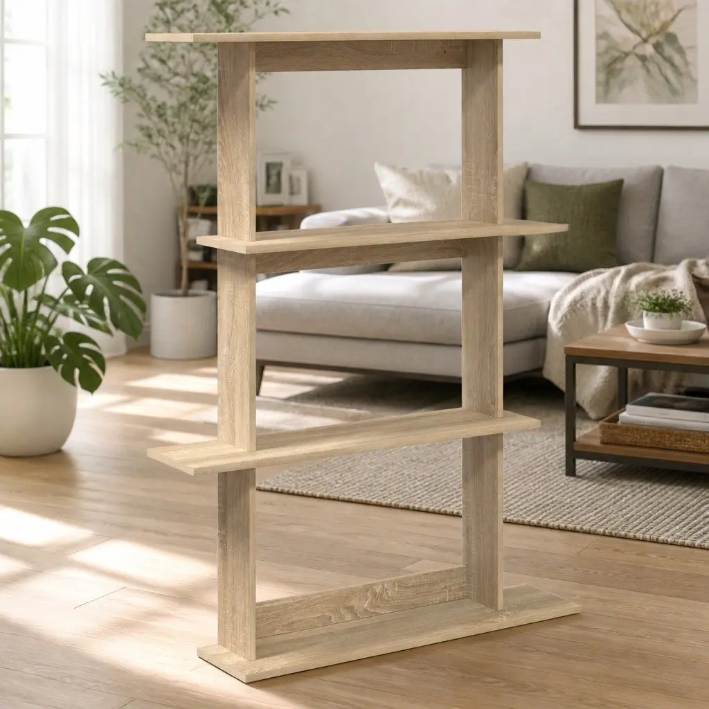 Wall Shelf Unit 100x20x126cm Brown Engineered Wood Storage Organizer