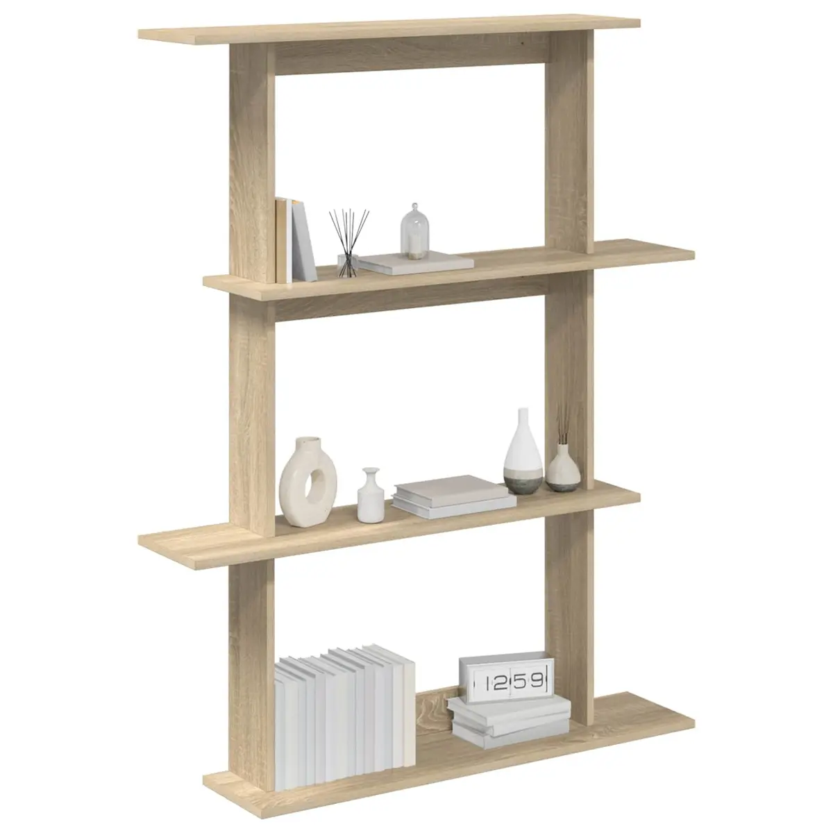 Wall Shelf Unit 100x20x126cm Brown Engineered Wood Storage Organizer