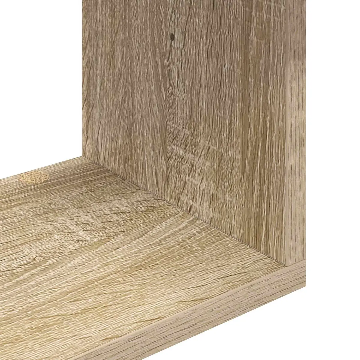 Wall Shelf 32 x 21 x 107 cm Wall-Mounted Storage Brown Engineered Wood