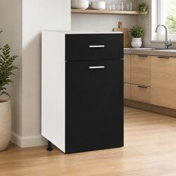 Kitchen Drawer Bottom Cabinet Black Storage Cupboard Shelves Door Organiser
