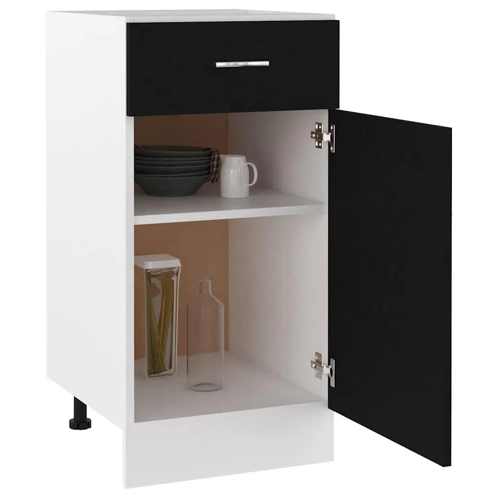 Kitchen Cabinet Black Drawer and Two Shelves Door Organiser