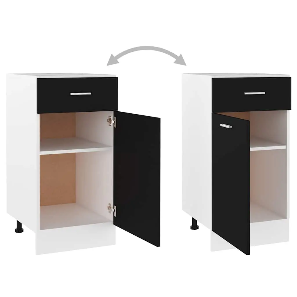 Kitchen Cabinet Black Drawer and Two Shelves Door Organiser
