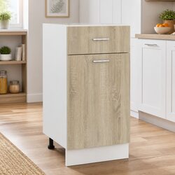 Brown Drawer Cabinet for a Neater Kitchen Space