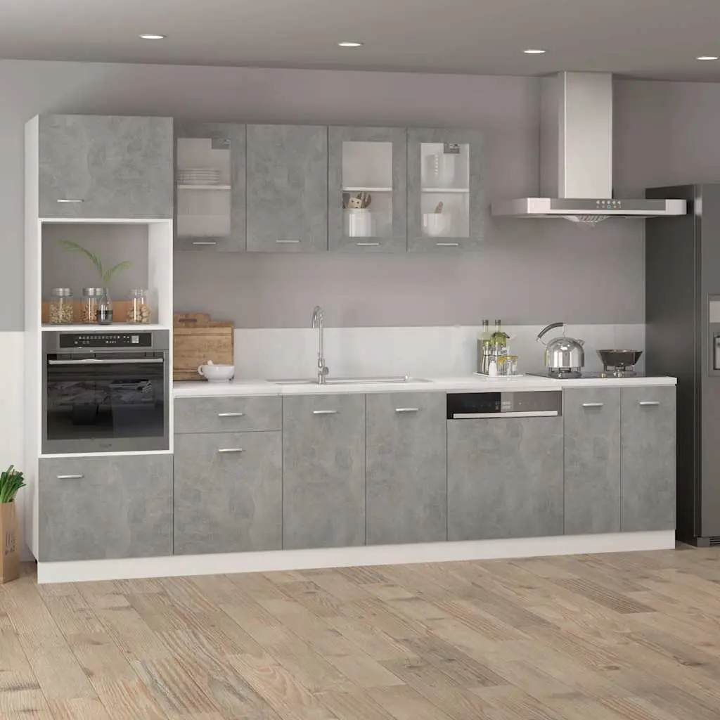 Kitchen Cabinet Grey Drawer Bottom Storage Organiser with Door and Shelves