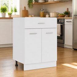 Kitchen Storage Cabinet White Drawer Scandinavian Modern Organised Shelves