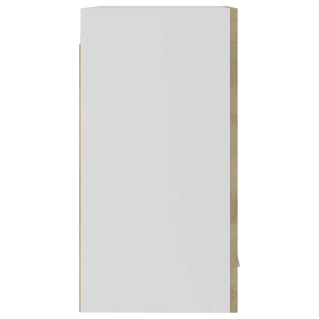 Hanging Kitchen Cabinet Brown Storage Cupboard with 2 Shelves and 1 Door
