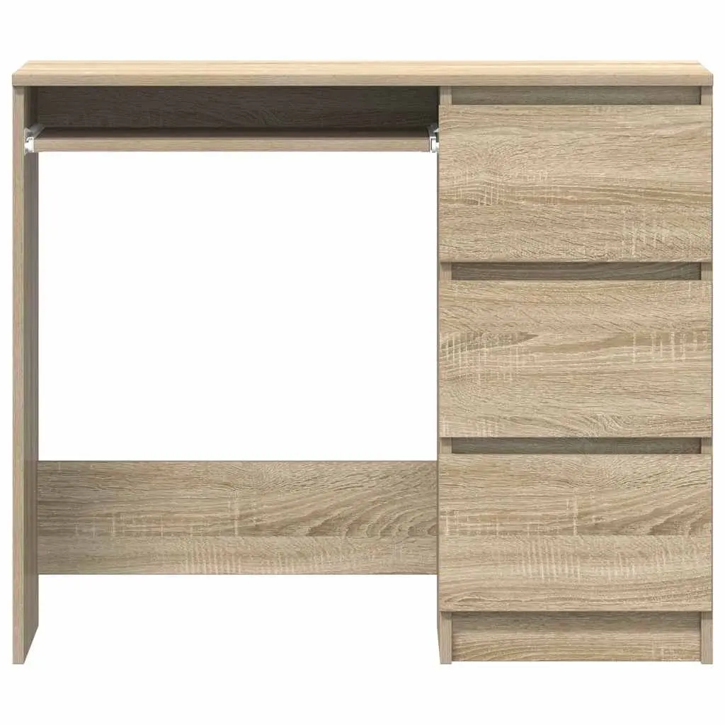 Engineered Wood Desk 90x45x76cm Brown Office Study Table with Drawer Storage