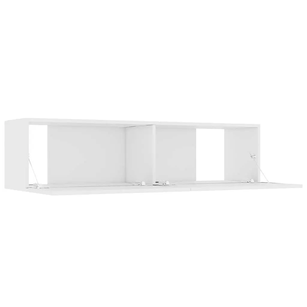 Wall-Mounted TV Cabinet 120x30x30 cm White Storage Unit Drop-Down Doors