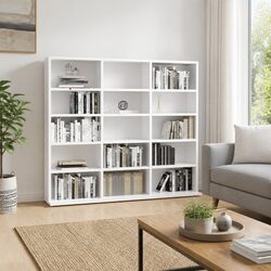 Versatile White Storage Cabinet for Music Collection