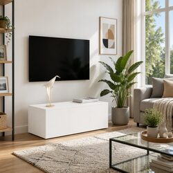 Enhance Your Living Room with This White TV Cabinet