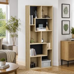 Book Cabinet Sonoma Oak Brown Engineered Wood Bookshelf Storage Shelving Unit