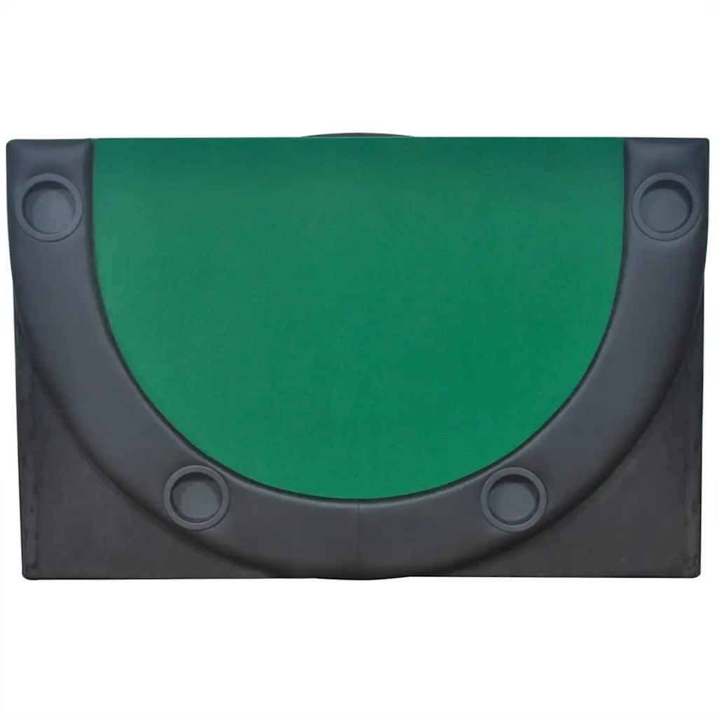 Poker Tabletop 10 Player Foldable Green Racetrack with Cup Holders