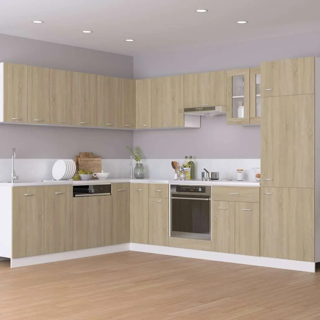 Corner Bottom Cabinet 75.5x81.5 Brown Engineered Wood Two Shelves Two Doors
