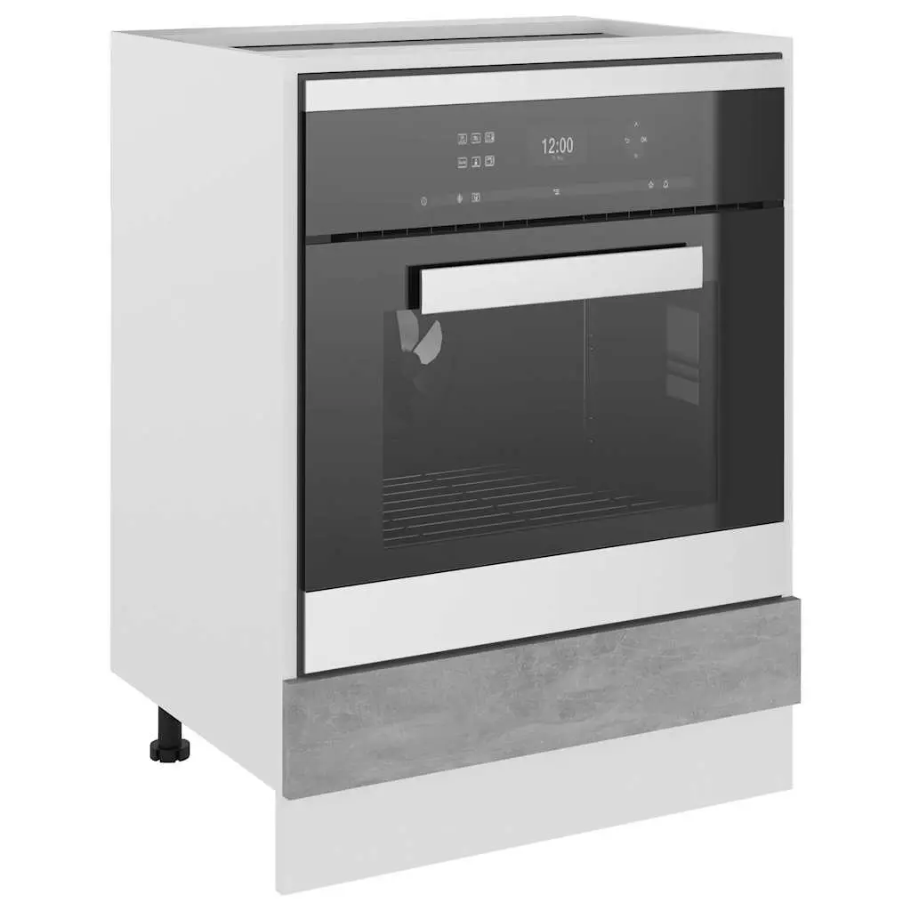 Oven Cabinet Grey Kitchen Storage Furniture Engineered Wood Organiser