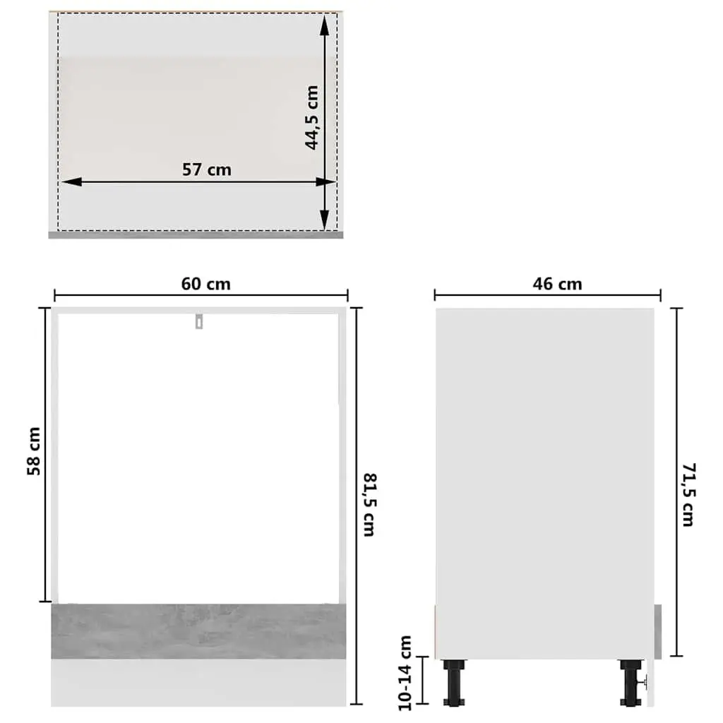 Oven Cabinet Grey Kitchen Storage Furniture Engineered Wood Organiser