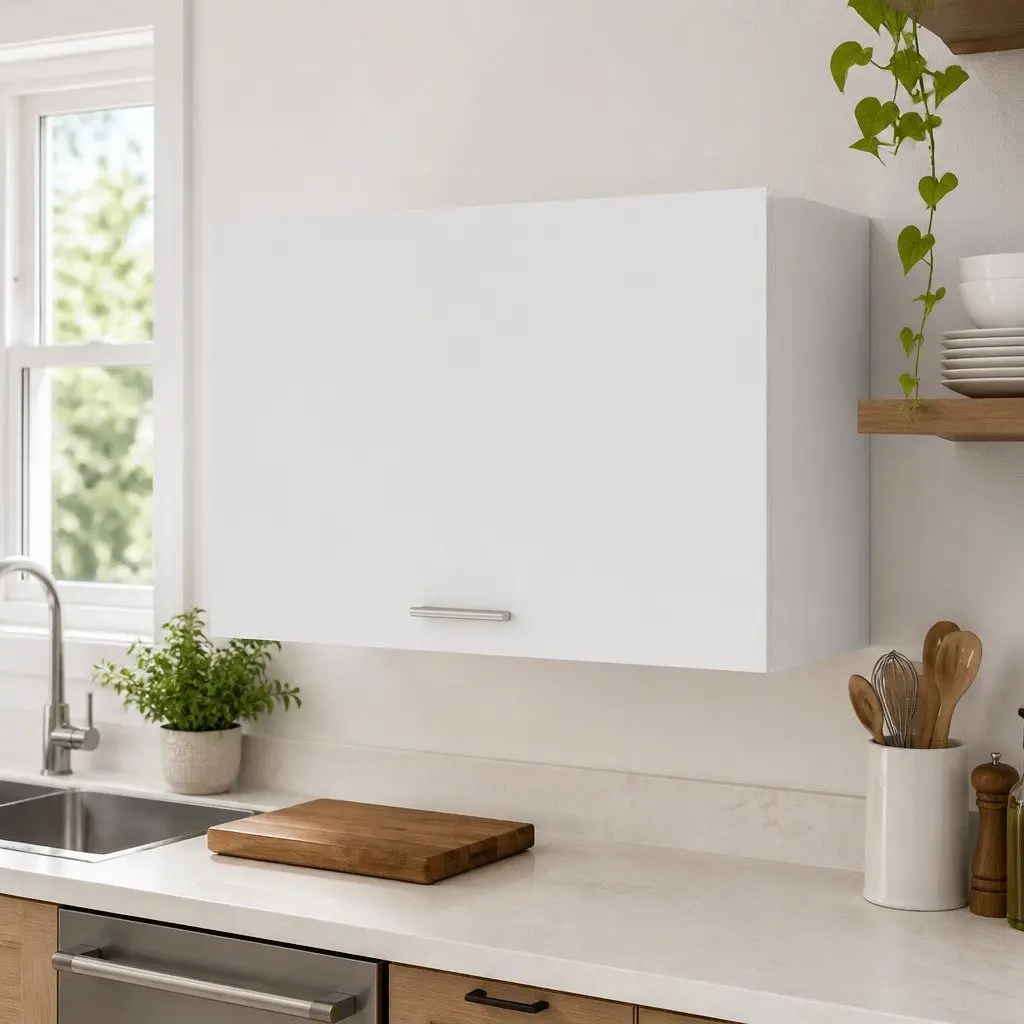 Hanging Kitchen Cabinet 60cm White Engineered Wood Shelf Flip-Up Door
