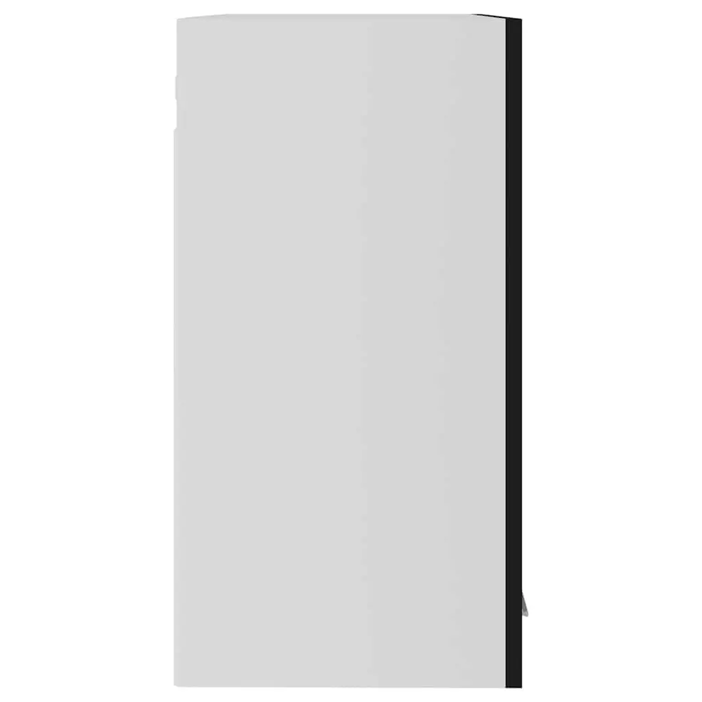Hanging Glass Kitchen Cabinet Black Wall Mounted Two Doors Two Shelves