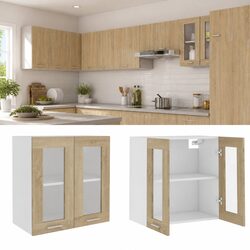 Elevate Your Kitchen with Brown Hanging Glass Cabinet