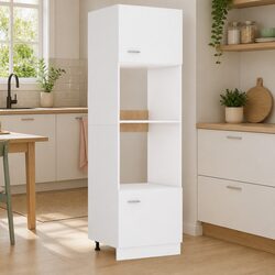 Elegant White Microwave Cabinet for Organized Living